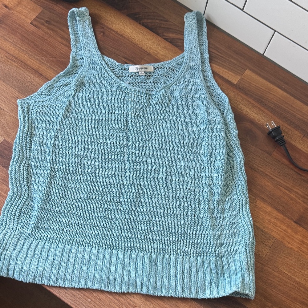 Blue Knit Tank Top